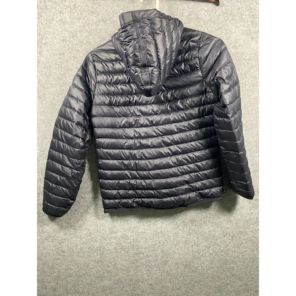 Athleta Girl Navy Blue Quilted Hooded Puffer Jacket Goose Down Fill Size L 12